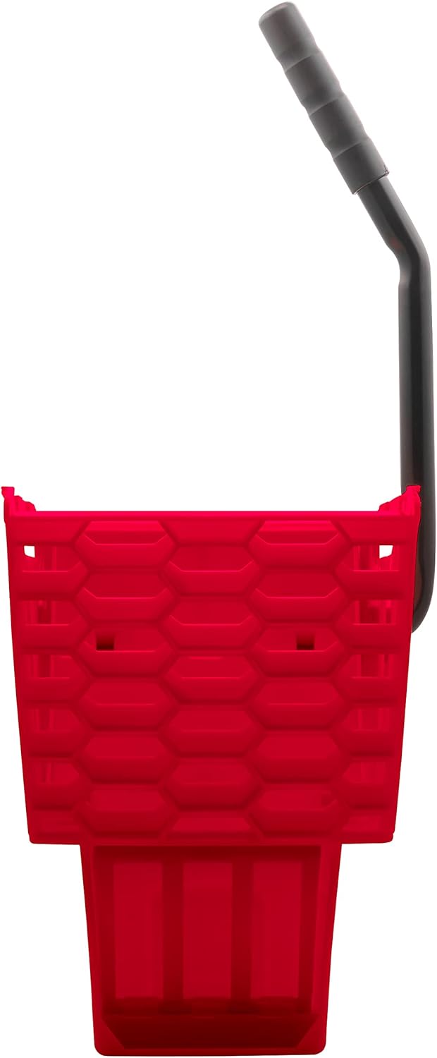 Carlisle FoodService Products Omnifit Mop Bucket with Side Press Wringer for Floor Cleaning, Kitchens, Restaurants, Office, And Janitorial Use, Polypropylene (Pp), 35 Quarts, Red