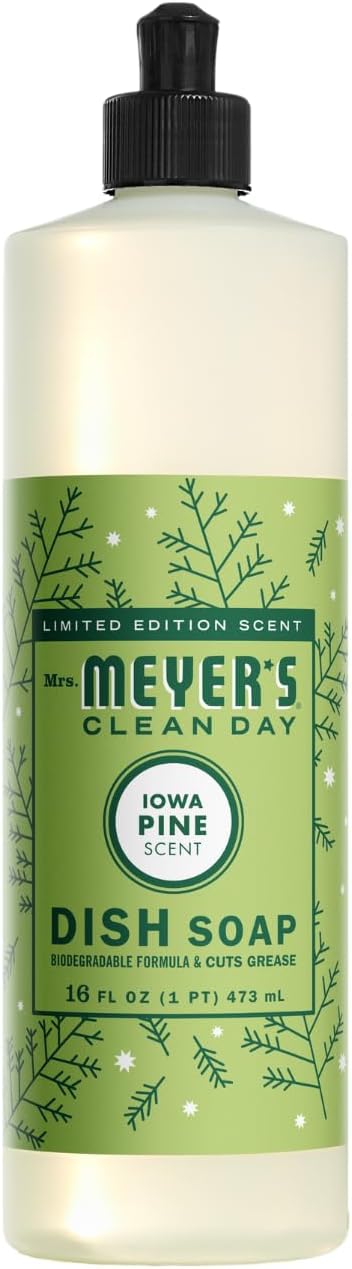 Mrs. MEYER'S CLEAN DAY Liquid Dish Soap 3 Pack Variety, Acorn Spice, Apple Cider, Fall Leaves, 16 OZ Each, 1 CT
