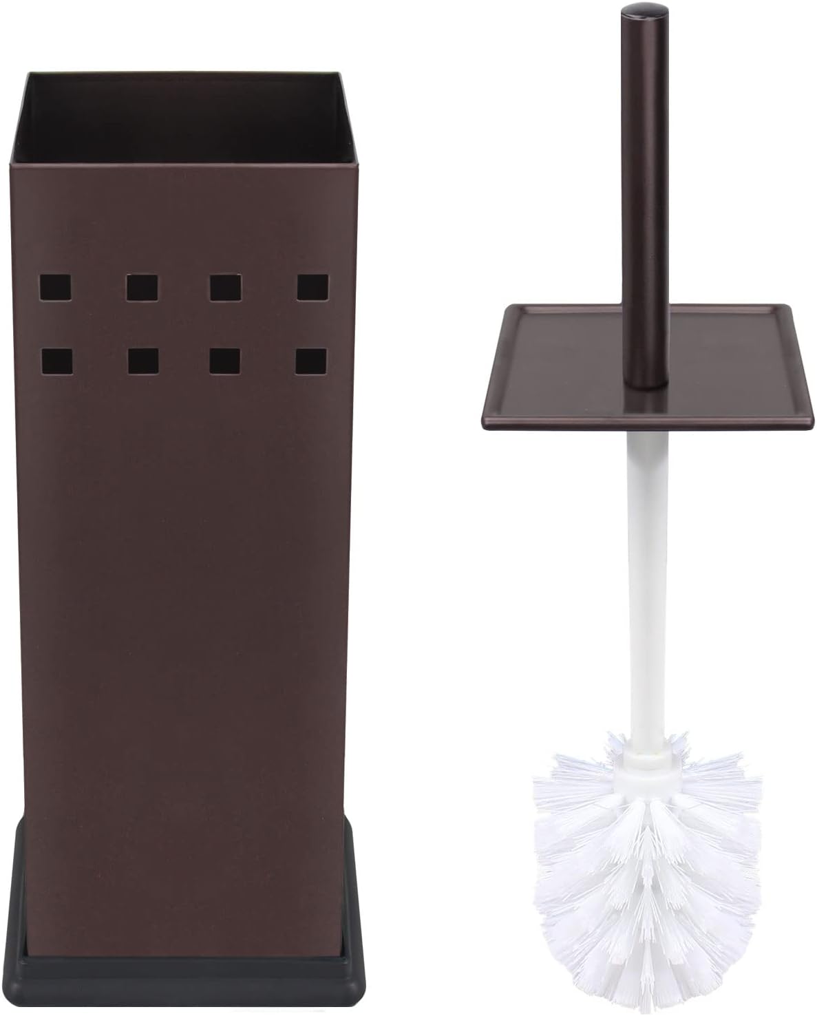 Blue Donuts Toilet Brush and Holder, Toilet Bowl Brush for Bathroom, Toilet Cleaner, Odor Free, Bronze