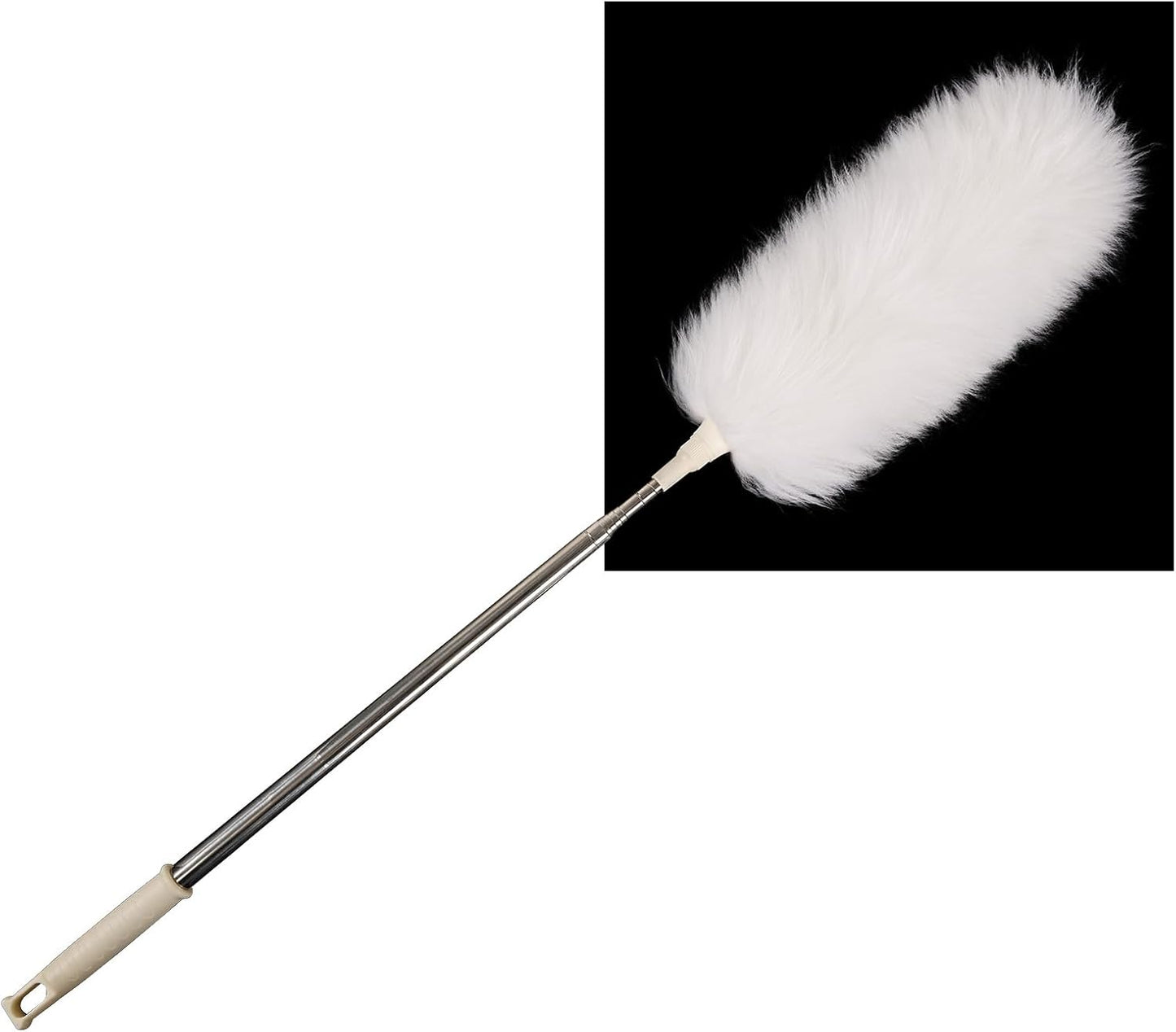 Extendable Cleaning Duster,66.9Inch Telescoping Feather Dusters with Stainless Steel Extension Pole for Cleaning High Ceiling Fan, High Ceilings,Furniture