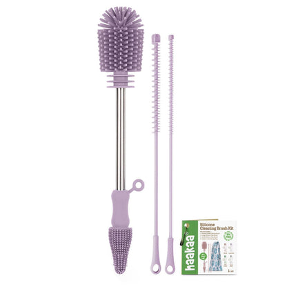 Haakaa Silicone Cleaning Brush - Baby Bottle Brush Cleaner for Breast Pump,Nipple,Breast Milk Storage Bag - Food Grade Silicone - 1 Count - Grey