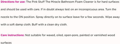 Stardrops - The Pink Stuff - Miracle Bathroom Foam Cleaner 750ml - Baths, Tiles, Soap Scum, Limescale, Streak Free