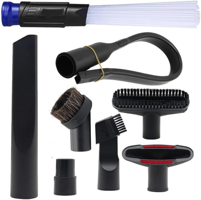 14 Pcs Household Cleaning Vacuum Cleaner Attachments Kit for Shop Vac Accessories with 1 1/4" Vacuum Brush Flexible Crevice Tool, Vacuum Cleaner Straw Tubes and Vacuum Hose Adapter Kit