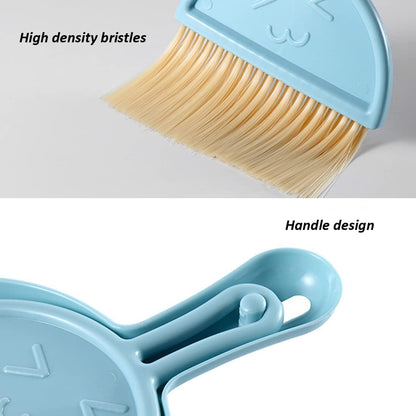 Mini Hand Brooms Small Dust Pan and Brush Set for Table, Desk, Countertop, Key Board, Cat, Dog and Other Pets (Green) (ENG547)