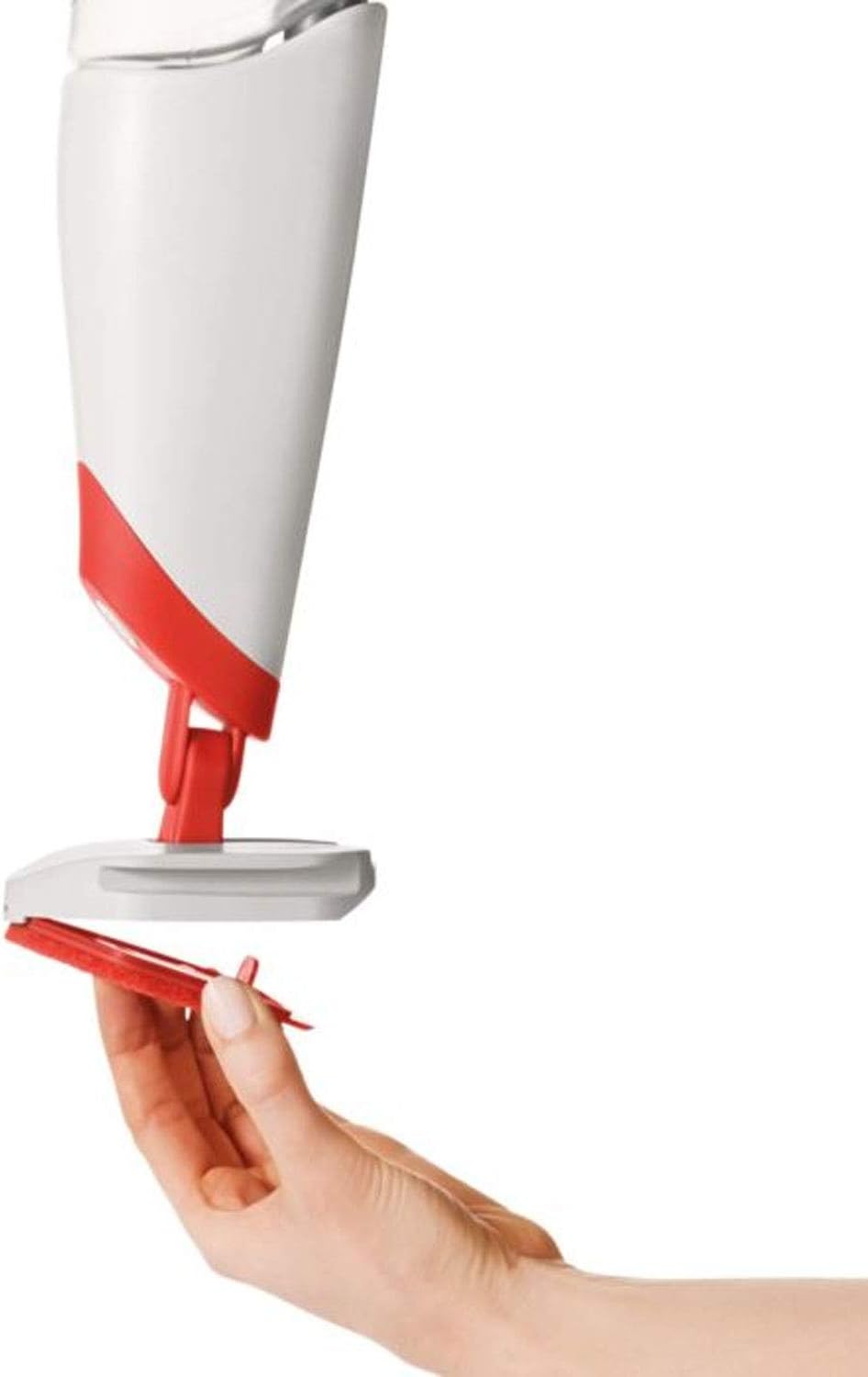 OXO Good Grips Microfiber Spray Mop with Slide-Out Scrubber,Red/White