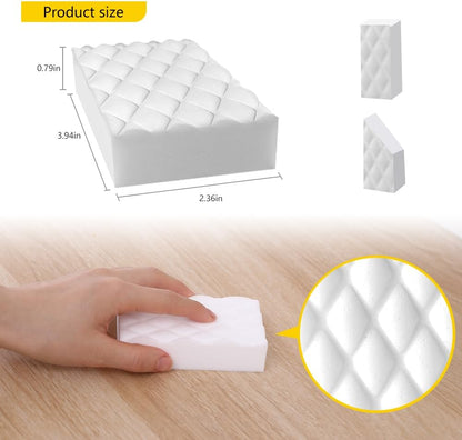 Magic Sponges Eraser,10 Pack Melamine Sponge in Bulk,2X Density,Long Lasting,Cleaning Sponge for Kitchen, Bathroom,Bathtub, Sink,Furniture, Wall Cleaner (White,3.93x2.36x0.79in)