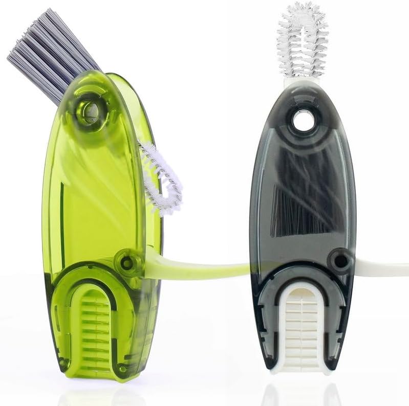 4 in 1 Cup Lid Cleaning Brush Set Multifunctional Bottle Brush Cleaner Tiny Bottle Cup Lid Brush Straw Cleaner Tools Mini Silicone Bottle Cup-Holder Cleaner with Hook Remover 1pc Bright Green