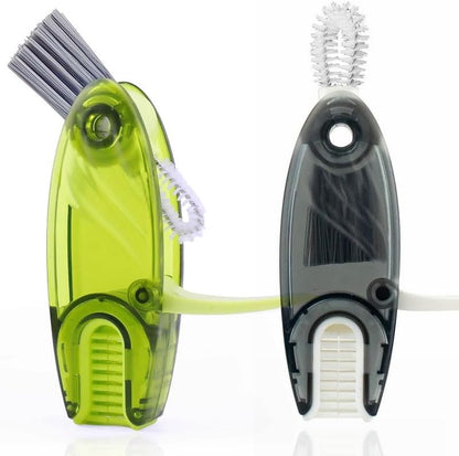 4 in 1 Cup Lid Cleaning Brush Set Multifunctional Bottle Brush Cleaner Tiny Bottle Cup Lid Brush Straw Cleaner Tools Mini Silicone Bottle Cup-Holder Cleaner with Hook Remover 1pc Bright Green
