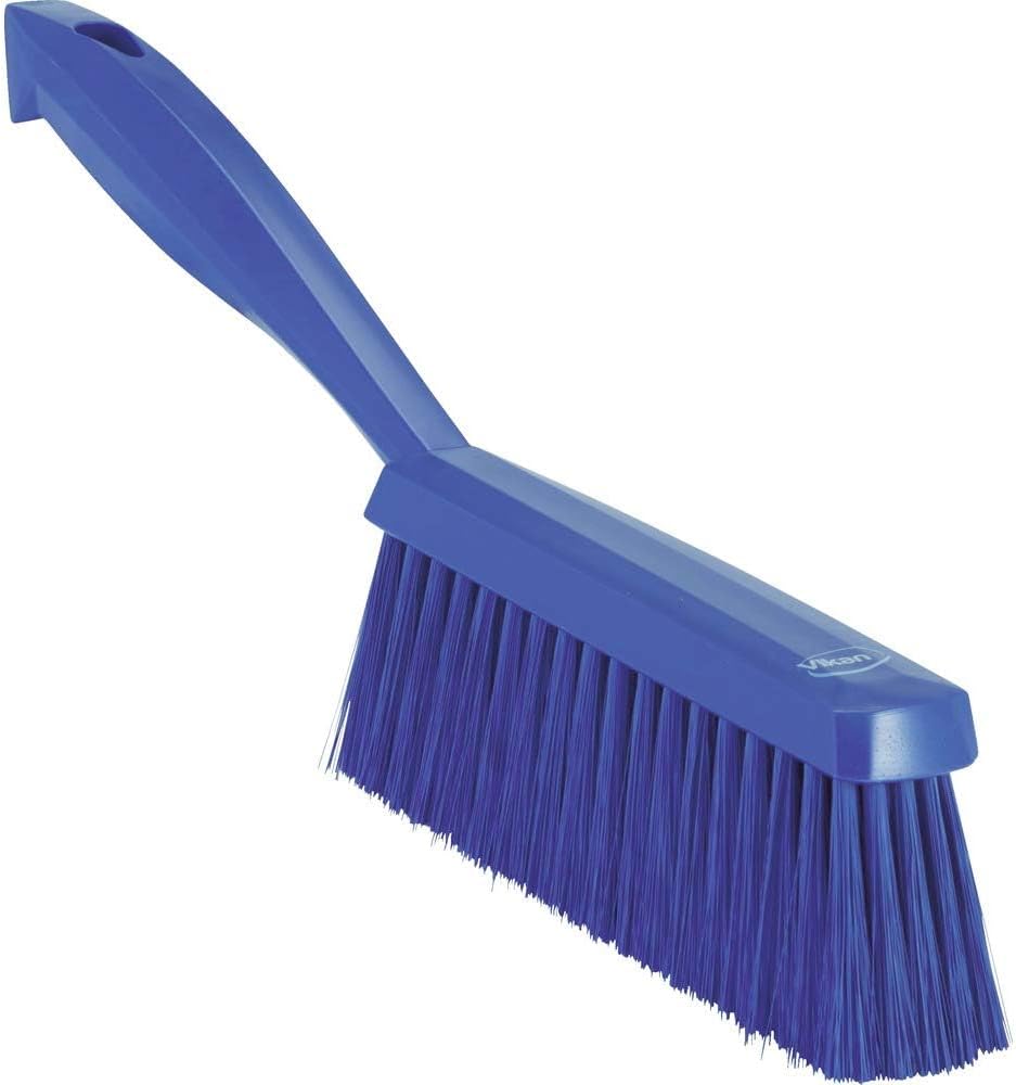 Vikan 45871 Bench Cleaning Brush, Polypropylene/Polyester Soft Bristle Dustpan Brush & Sweeper With Handle, 14-Inch, Pink