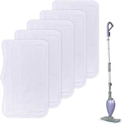 Steam Mop Pads for Shark Steam & Spray Mop S3101 S3251 SK460 SK410 S3101n2 S3250 SK435CO SK140 SK14,Washable Microfiber Cleaning Steamer Replacement Pads,White,8Pack