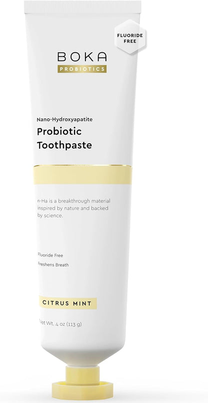 Boka Fluoride Free Toothpaste, Nano Hydroxyapatite Toothpaste, Appropriate for Sensitive Teeth, for Adult, Kids Oral Care - Whitening* Refresh Mint, 1.3 Fl Oz 2Pk US Manufactured