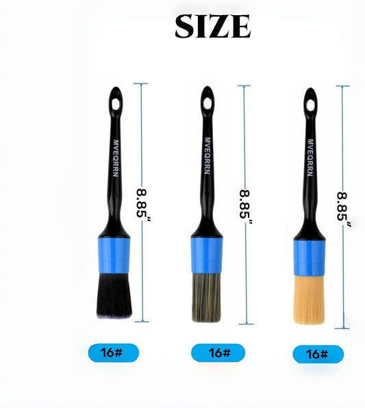 MVEQRRN 6pcs Car Detailing Brush Set-2pcs Boars Hair Car Detailing Brushes,2pcs Ultra Soft No Scratch Detailing Brush for Air Vent,Leather Seat 2pcs Detail Brushes car Detailing for Interior Exterior