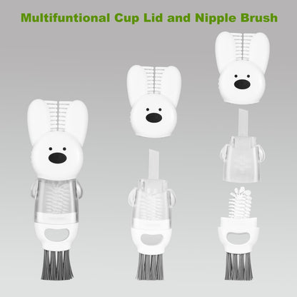 [3 Pack] Bottle Brushes, Stainless Steel Long Handle Water Bottle Scrub Cleaning Brush Set Including Straw & Lid Cleaner for Baby Bottles, Sports Cups, Coffee Mugs, Tumblers