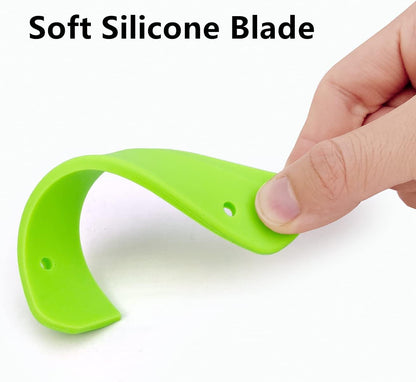 Super Flexible Silicone Squeegee, Auto Water Blade, Water Wiper, Shower Squeegee, 5.9'' Blade and 7.5'' Long Handle, for Car Windshield, Window, Mirror, Glass Door, Grey Black