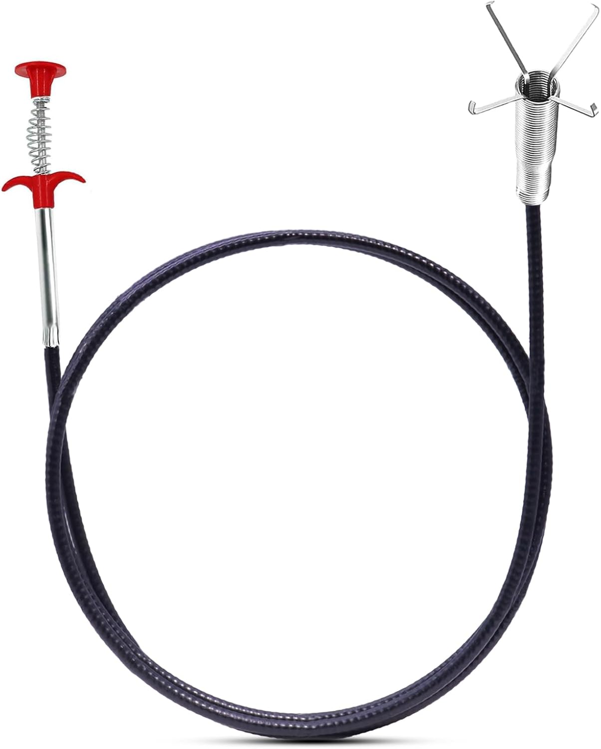 Drain Snake,61 Inch Hair Drain Clog Remover- Flexible Gutter Cleaning Tools for Home Sink, Bathroom Tub,Drain, Toilet, Tight Spaces