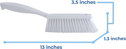 Vikan 45871 Bench Cleaning Brush, Polypropylene/Polyester Soft Bristle Dustpan Brush & Sweeper With Handle, 14-Inch, Pink