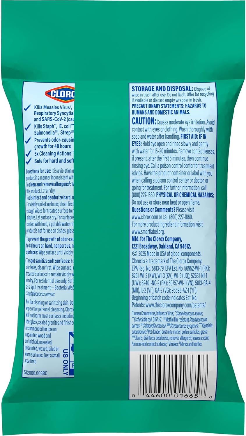 Disinfecting Cleaning Wipes To Go Pack, Bleach Free, Fresh Scent, 9 Count (Package May Vary)