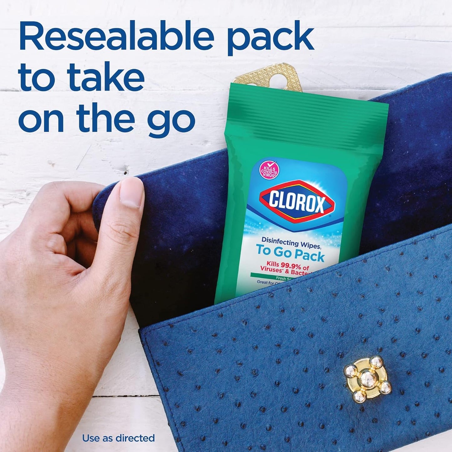 Disinfecting Cleaning Wipes To Go Pack, Bleach Free, Fresh Scent, 9 Count (Package May Vary)