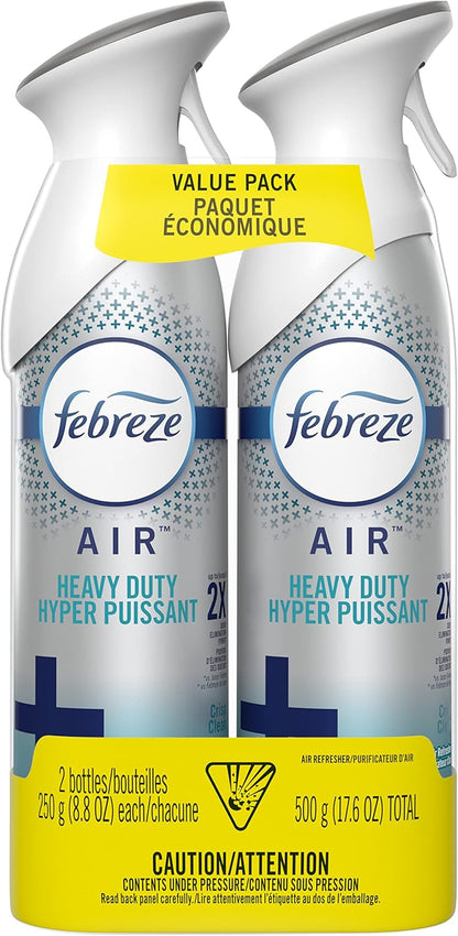 Air Mist Air Freshener Spray, Odor-Fighting Room Spray, Air Fresheners for Home and Bathroom and Kitchen, Aerosol Can, Linen & Sky Scent, 8.8oz (Pack of 2)