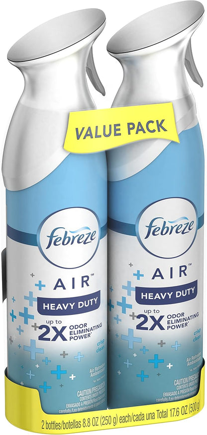 Air Mist Air Freshener Spray, Odor-Fighting Room Spray, Air Fresheners for Home and Bathroom and Kitchen, Aerosol Can, Linen & Sky Scent, 8.8oz (Pack of 2)