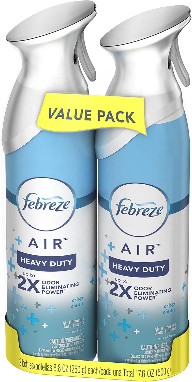 Air Mist Air Freshener Spray, Odor-Fighting Room Spray, Air Fresheners for Home and Bathroom and Kitchen, Aerosol Can, Linen & Sky Scent, 8.8oz (Pack of 2)