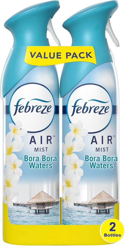 Air Mist Air Freshener Spray, Odor-Fighting Room Spray, Air Fresheners for Home and Bathroom and Kitchen, Aerosol Can, Linen & Sky Scent, 8.8oz (Pack of 2)