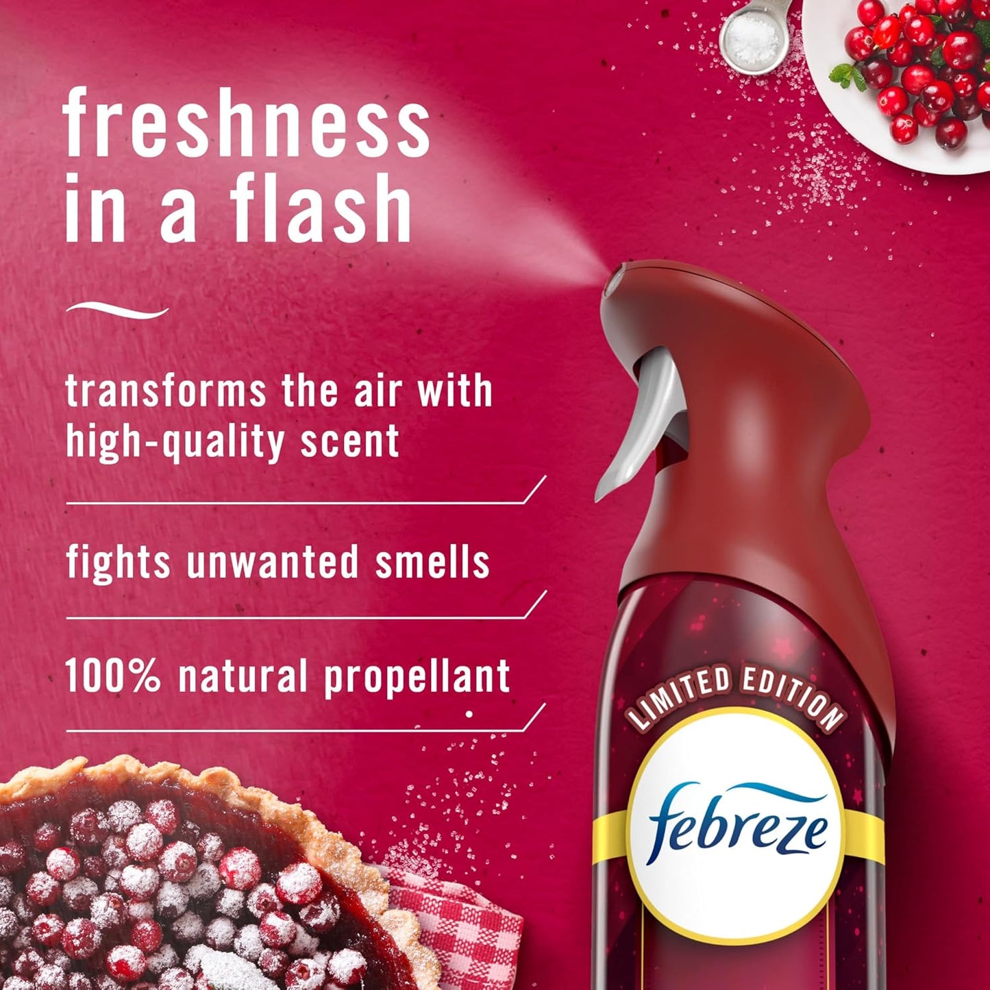 Air Mist Air Freshener Spray, Odor-Fighting Room Spray, Air Fresheners for Home and Bathroom and Kitchen, Aerosol Can, Linen & Sky Scent, 8.8oz (Pack of 2)