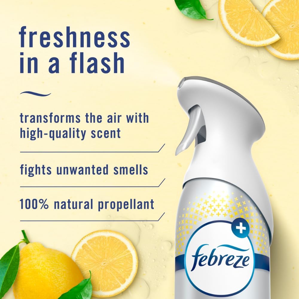 Air Mist Air Freshener Spray, Odor-Fighting Room Spray, Air Fresheners for Home and Bathroom and Kitchen, Aerosol Can, Linen & Sky Scent, 8.8oz (Pack of 2)