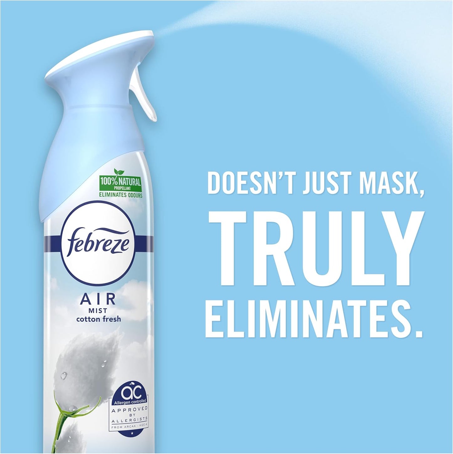 Air Mist Air Freshener Spray, Odor-Fighting Room Spray, Air Fresheners for Home and Bathroom and Kitchen, Aerosol Can, Linen & Sky Scent, 8.8oz (Pack of 2)