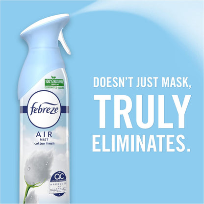 Air Mist Air Freshener Spray, Odor-Fighting Room Spray, Air Fresheners for Home and Bathroom and Kitchen, Aerosol Can, Linen & Sky Scent, 8.8oz (Pack of 2)