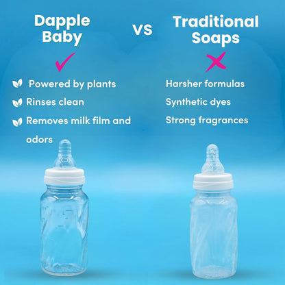 Dapple Refill Pack Baby Bottle and Dish Liquid, Fragrance Free, 33.8 Fluid Ounce