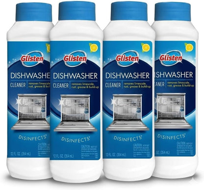Dishwasher Cleaner, Removes Limescale, Rust, Buildup, and Grease, Lemon Scent, Made in the USA, 12 Ounce Bottle, 3-Pack
