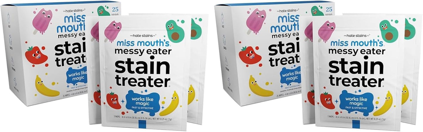 Miss Mouth's Messy Eater Stain Treater Spray - 4oz & 10 Wipes Stain Remover - Newborn & Baby Essentials - No Dry Cleaning Food, Grease, Coffee Off Laundry, Underwear, Fabric