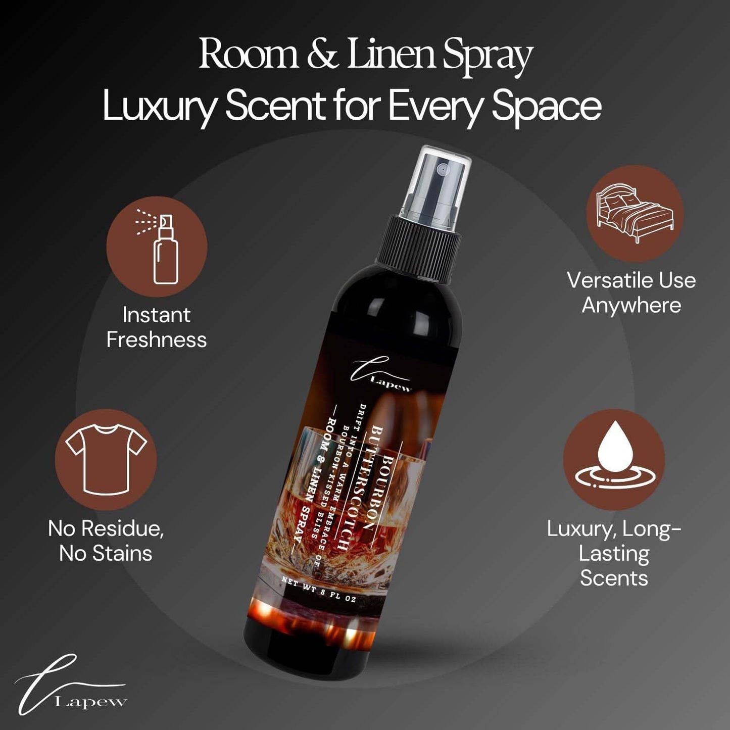 Lapew Room & Linen Spray | Fragrance Mist for Home, Car & Office | Fabric & Air Freshener | Neutralizing Mist | Made in USA | Cozy Cinnamon & Apple - Colors B