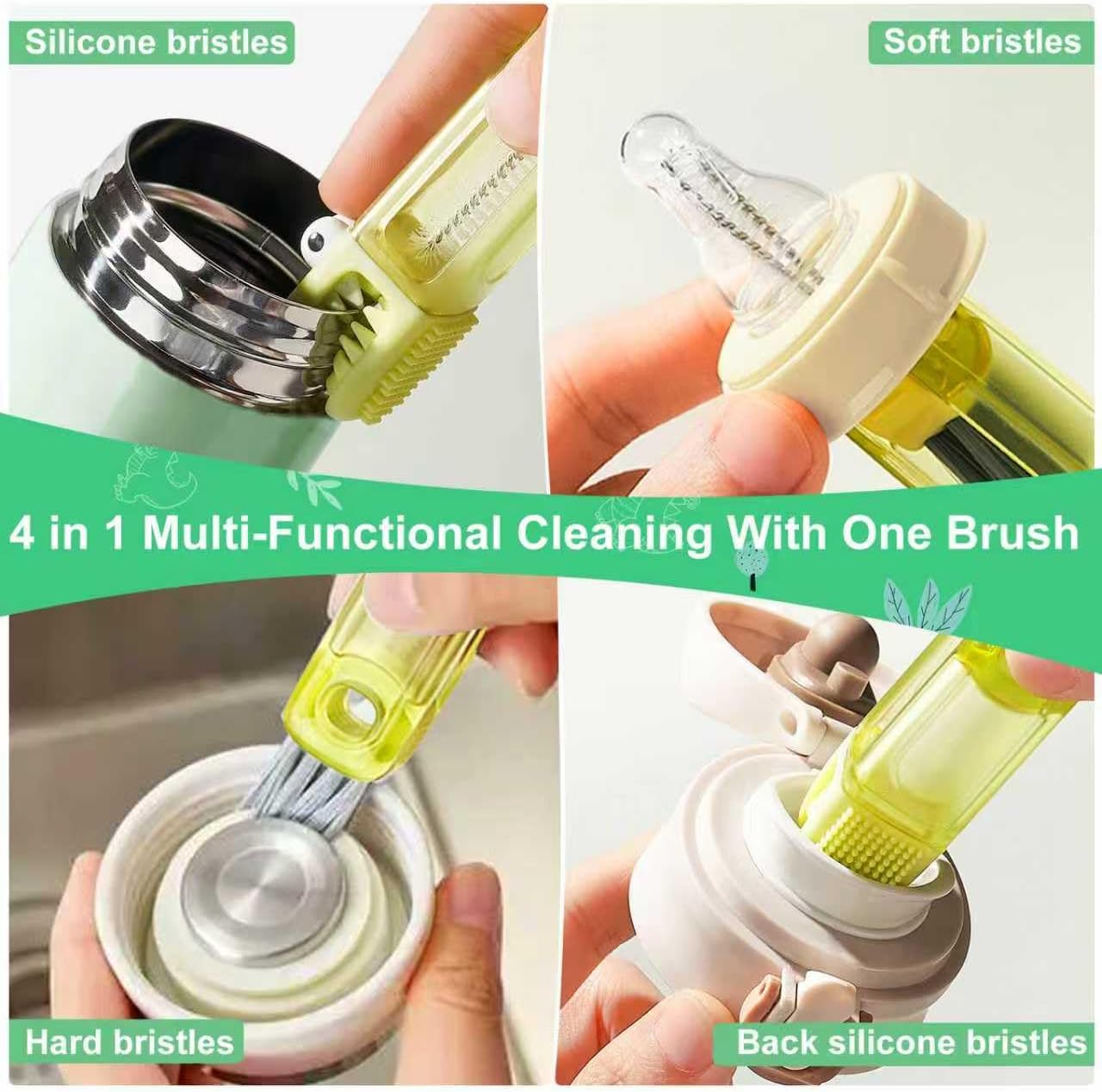 Cup Lid Gap Cleaning Brush, 3 in 1 Cup Lid Brush, Multifunctional Water Bottle Cleaning Brush, Home Kitchen Crevice Brush Tools for Tiny Cup Lid Detail, Bottle Tight Spaces Cup(3 PCS)