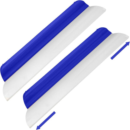 4 Pack 14 inch Car Drying Squeegee Longer Silicone Automotive Water Wiper Flexible Auto T-Bar Rubber Blade for Car Windshield Glass Window Bathroom Shower Squeegees Wash Tool (Yellow)
