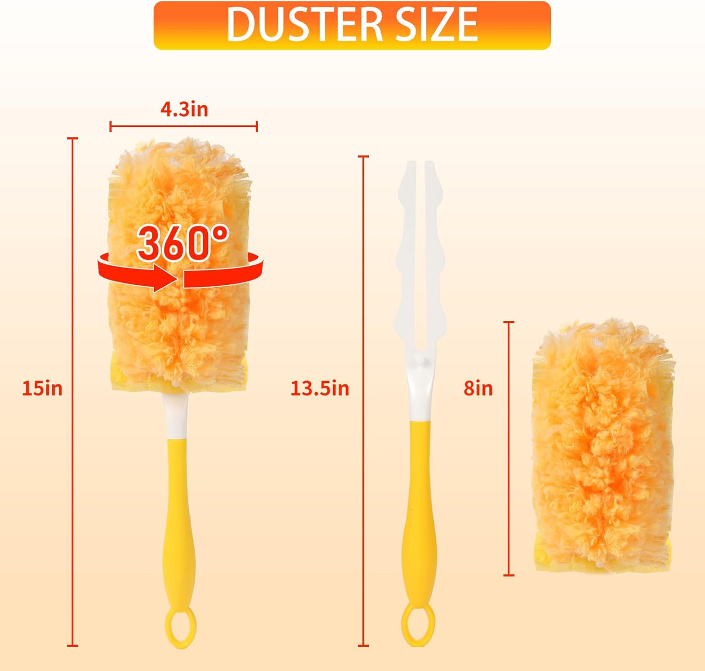 36 Pack Dusters Compatible with Swiffer Dusters for Cleaning, with 1 Handle, Multisurface 360° Dusters with 4X Microfibers, Disposable Heavy Duty Duster Refills, Helps Remove Allergens