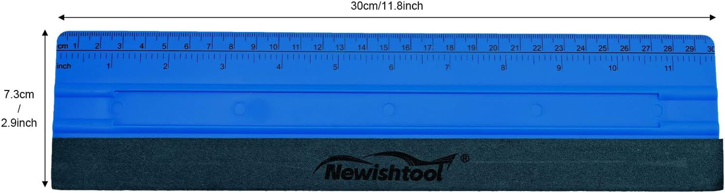 NEWISHTOOL Vinyl Wrap Squeegee for Vinyl, Big Size Wallpaper Smoothing Squeegee, 3 Pack 25CM Decals Squeegee with Ruler & Micro Suede Felt Edge for Sign Making Graphic Window Tint Film Application