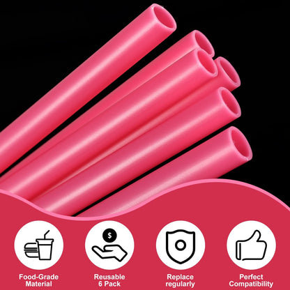 6pcs Replacement Straws for Owala Freesip 24/32oz, Reusable Plastic Straws with Cleaning Brush Tumbler Accessories Parts for Owala Flip 24/32oz Stainless Steel Insulated Water Bottle
