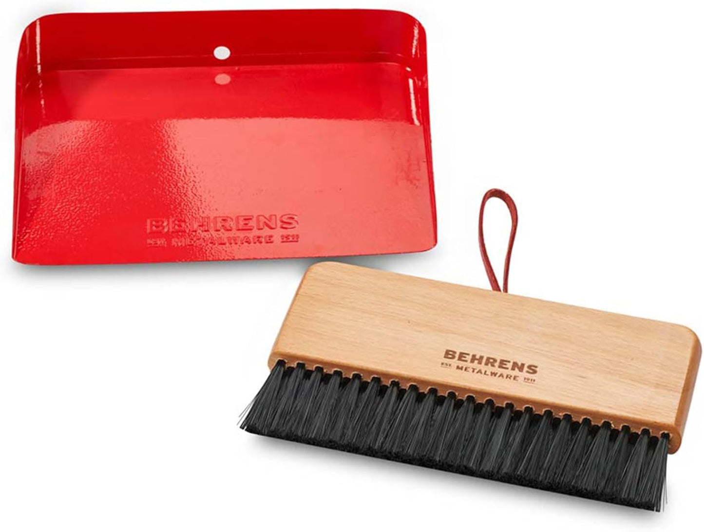 Behrens White Galvanized Dustpan & Brush Set