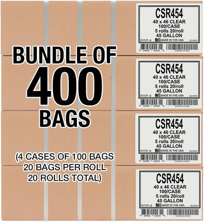 Aluf Plastics 33 Gallon Clear Trash Bags - 33" x 39" - 1.5 MIL (eq) - CSR Series - Heavy Duty Industrial Liners Clear Garbage Bags for Recycling, Contractors, Storage, Outdoor, 1 Count (Pack of 100)