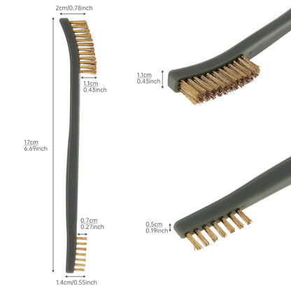 Mini Wire Brush Set, Paint and Dirt Remover, Cleaning Welding Slag and Rust, Handy Steel / Nylon / Brass Brush Suitable for Cleaning Paint / Dirt (3)