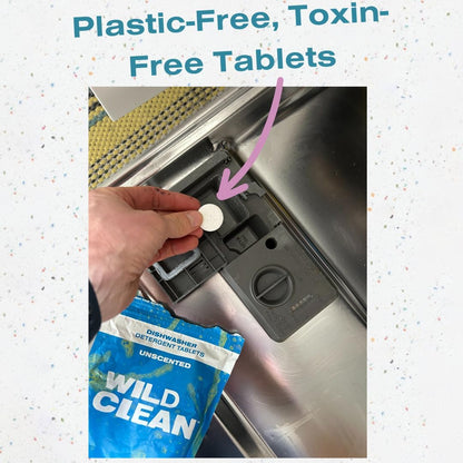 | Dishwasher Detergent Tablets | Unscented Plastic-Free & Eco Friendly Alternative to Liquid Pods - Natural, Sustainable| 30 Pack
