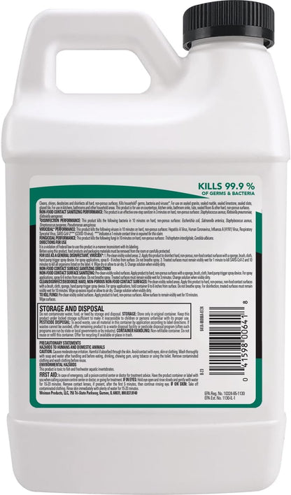 Weiman Disinfecting Granite Daily Clean & Shine Refill, 64 Oz - Safely Clean Disinfect and Shine Granite Marble Soapstone Quartz Quartzite Slate Limestone Corian Laminate Tile Countertop
