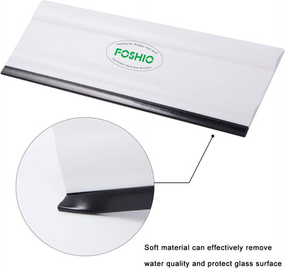 FOSHIO 6 Inch Rubber Squeegee for Kitchens, Glass, Shower and Car Windows, Pack of 3 (White)