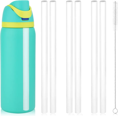 6pcs Replacement Straws for Owala Freesip 24/32oz, Reusable Plastic Straws with Cleaning Brush Tumbler Accessories Parts for Owala Flip 24/32oz Stainless Steel Insulated Water Bottle