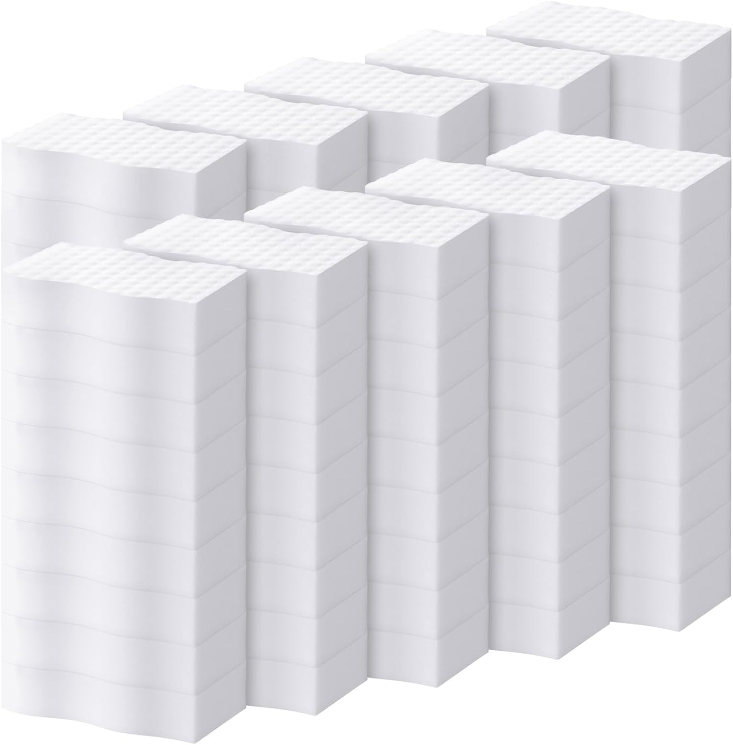 SiliFine Magic Extra Durable Sponge Eraser 3 Layer Density Cleaning Pads in Bulk Thick More Lasting Sponge Eraser for Bathroom Kitchen Floor Bathtub Toilet Cleaner(60 Pcs,White, Blue)