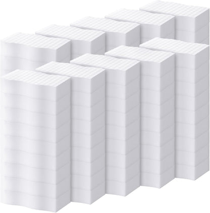 SiliFine Magic Extra Durable Sponge Eraser 3 Layer Density Cleaning Pads in Bulk Thick More Lasting Sponge Eraser for Bathroom Kitchen Floor Bathtub Toilet Cleaner(60 Pcs,White, Blue)