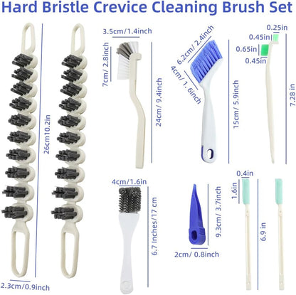 8 PCS Curved Crevice Cleaning Brush, Flexible Sink Faucet Cleaning Brush, Hard Bristle Scrub Brush for Grout, Small Scrub Brush for Cleaning Sink Scrub Brush, Window Track Gas Stove Corner Grout