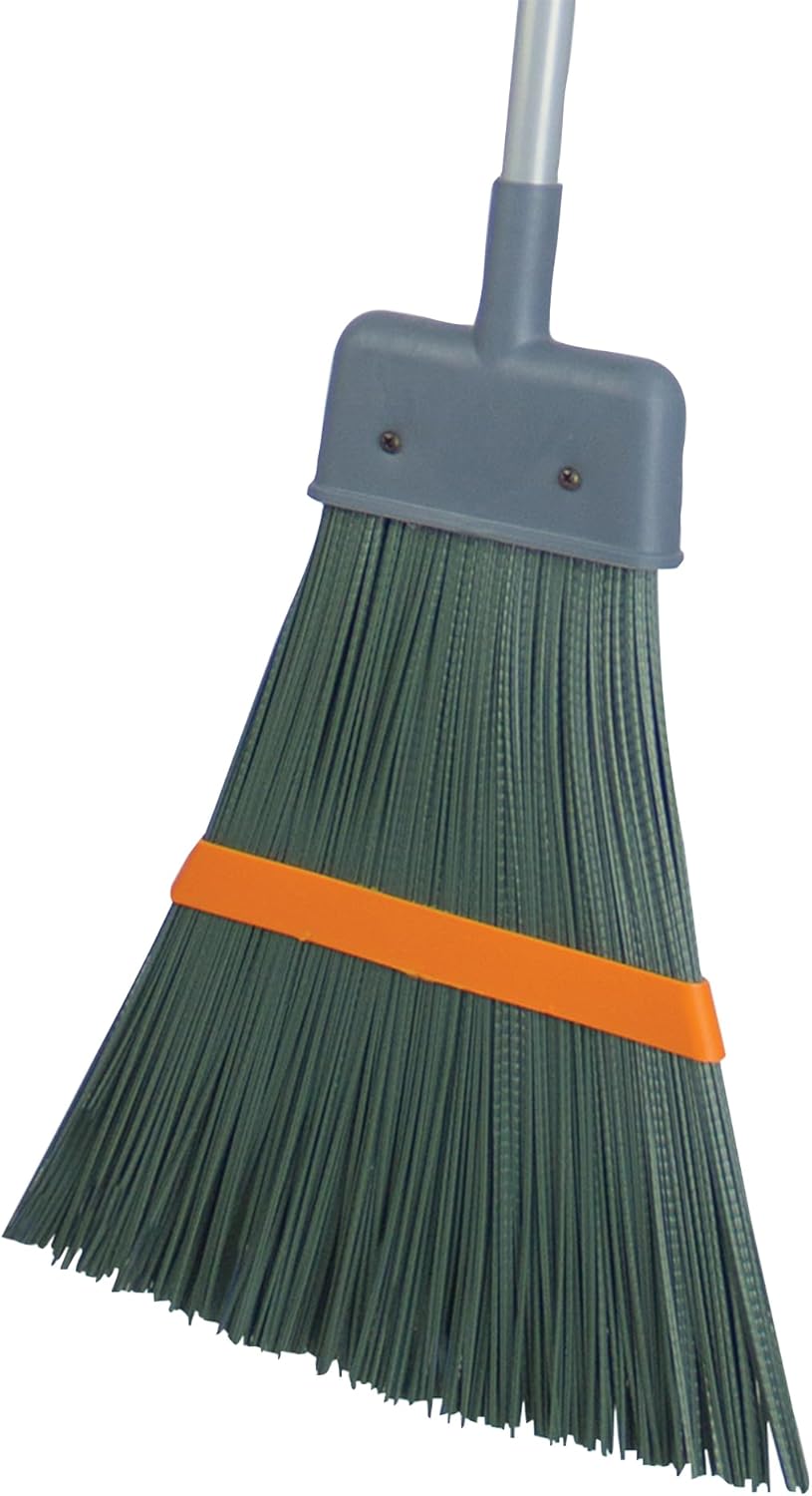Casabella Quick 'n Easy Upright Broom and Dustpan Set, Multi-Surface for Tile, Wood & Laminate Floors, Gray